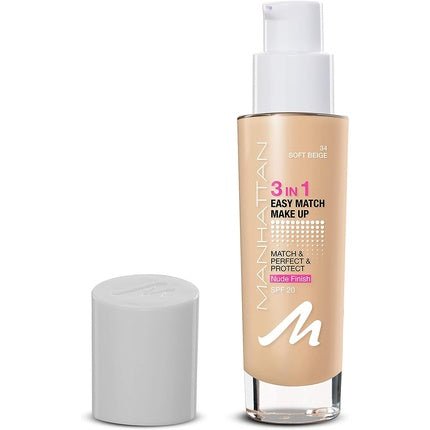 Manhattan 3 - in - 1 Easy Match Make Up Foundation Soft Beige - Maison des fragrances