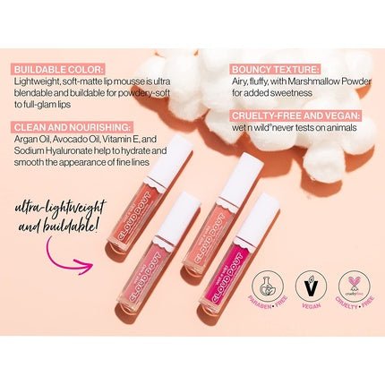 Markwins Wet N Wild Cloud Pout Marshmallow Lip Mousse Matte Liquid Lipstick - Maison des fragrances