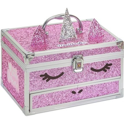 Martinelia Little Unicorn Collection Unicorn Big Case with Unicorn Face and Pink Glitter Children's Makeup Case - Maison des fragrances