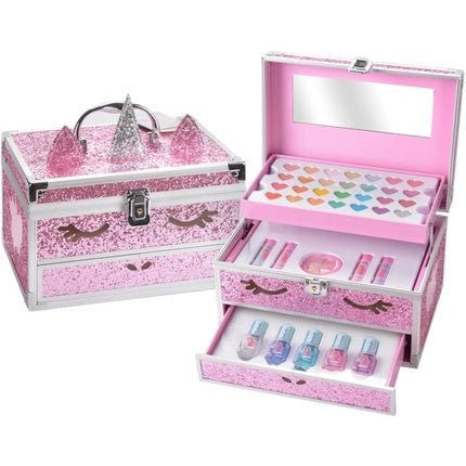 Martinelia Little Unicorn Collection Unicorn Big Case with Unicorn Face and Pink Glitter Children's Makeup Case - Maison des fragrances