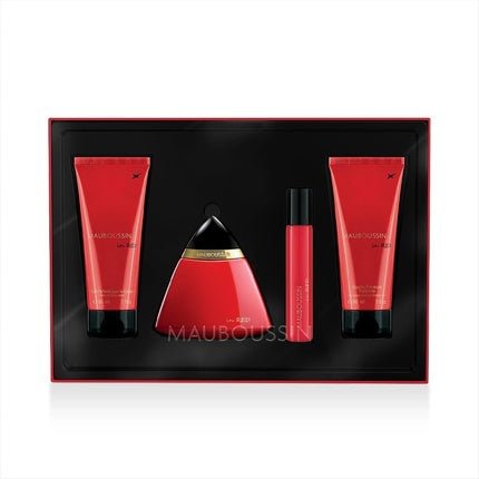 Mauboussin Prestige Set 2023 In Red Eau de Parfum Shower Gel Body Lotion Travel Spray - Maison des fragrances