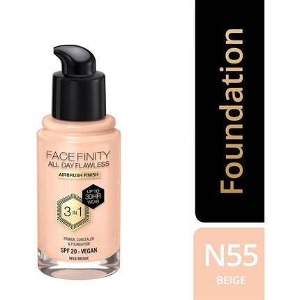 Max Factor Facenity All Day Flawless 3 In 1 Foundation N55 30ml - Maison des fragrances