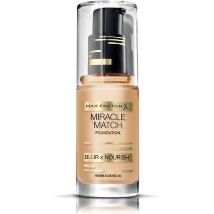 Max Factor Foundation Miracle Match 30ml Warm Almond 45 - Maison des fragrances