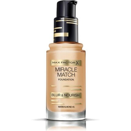 Max Factor Foundation Miracle Match 30ml Warm Almond 45 - Maison des fragrances