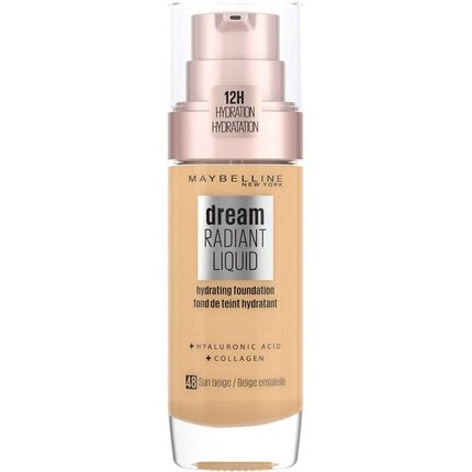 Maybelline Dream Radiant Liquid Hydrating Foundation with Hyaluronic Acid and Collagen 48 Sun Beige - Maison des fragrances