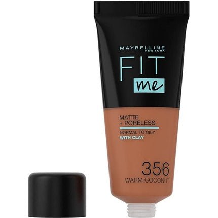 Maybelline Fit Me Foundation Matte & Poreless Full Coverage Blendable for Normal to Oily Skin 30ml 356 Warm Coconut - Maison des fragrances