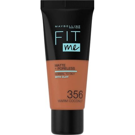 Maybelline Fit Me Foundation Matte & Poreless Full Coverage Blendable for Normal to Oily Skin 30ml 356 Warm Coconut - Maison des fragrances