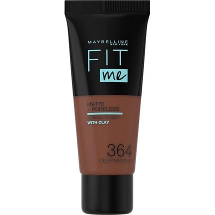 Maybelline Fit Me Foundation Matte & Poreless Full Coverage Blendable for Normal to Oily Skin 30ml 364 Deep Bronze - Maison des fragrances