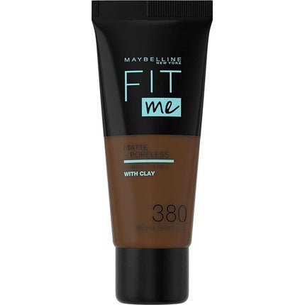 Maybelline Fit Me Foundation Matte & Poreless Full Coverage Blendable for Normal to Oily Skin 30ml 380 Rich Espresso - Maison des fragrances