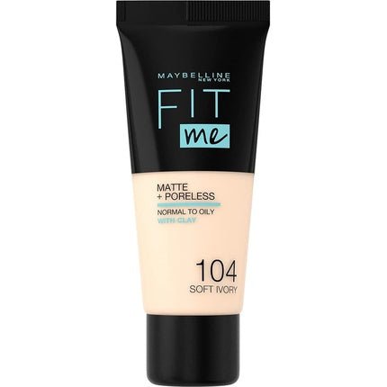 Maybelline Fit Me Liquid Foundation Mattifying Face Foundation 104 Soft Ivory 30ml - Maison des fragrances