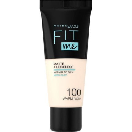 Maybelline Fit Me Matte & Poreless Foundation 100 Warm Ivory 30ml - Maison des fragrances