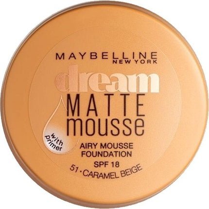 Maybelline Foundation Dream Matte Mousse 51 Caramel Beige - Maison des fragrances