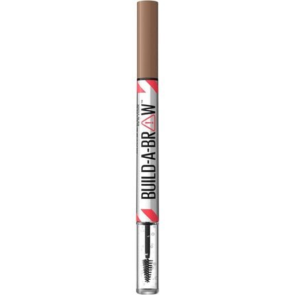 Maybelline New York Build A Brow 2 in 1 Brow Pen and Sealing Gel Real - looking Fuller Brows Waterproof Sweat and Smudge - resistant 24H Wear Vegan Formula Shade 255 Soft Brown - Maison des fragrances