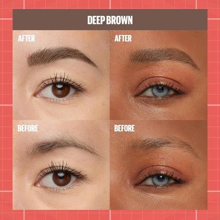 Maybelline New York Build A Brow 2 in 1 Brow Pen and Sealing Gel Real - looking Fuller Brows Waterproof Sweat and Smudge - resistant 24H Wear Vegan Formula Shade 260 Deep Brown - Maison des fragrances