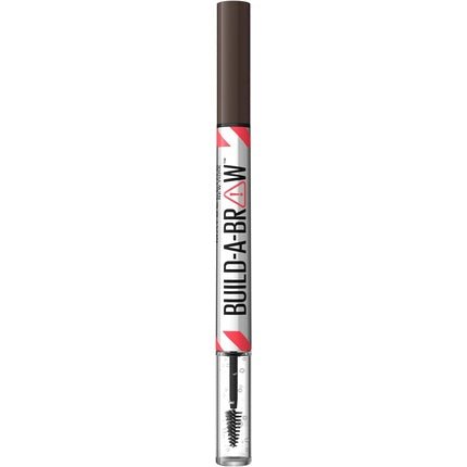 Maybelline New York Build A Brow 2 in 1 Brow Pen and Sealing Gel Real - looking Fuller Brows Waterproof Sweat and Smudge - resistant 24H Wear Vegan Formula Shade 260 Deep Brown - Maison des fragrances