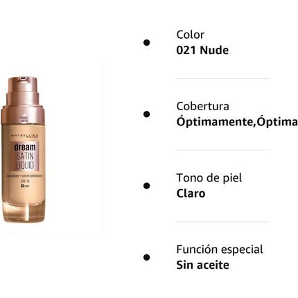 Maybelline New York Dream Radiant Liquid Foundation Nude Colour 021 30ml - Maison des fragrances