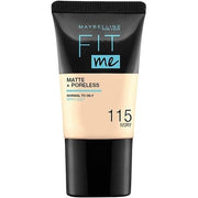 Maybelline New York Fit Me Matte & Poreless Fluid Foundation for Normal to Oily Skin 18ml 115 Ivory - Maison des fragrances