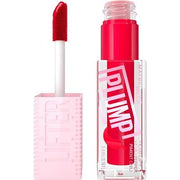 Maybelline New York Lifter Plump Lip Gloss Lasting Plump Heated Formula with Hyaluronic Acid and Chilli Pepper XL Wand Vegan Formula Shade 004 Red Flag - Maison des fragrances