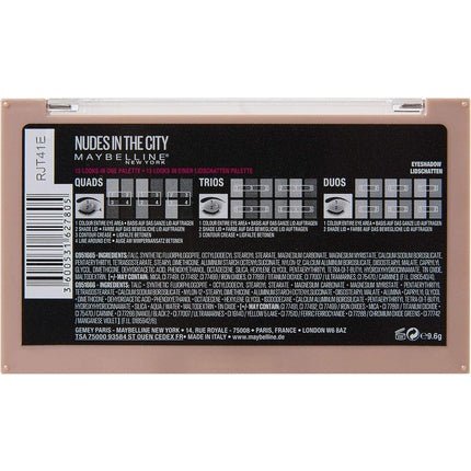 Maybelline New York Nudes In The City Eyeshadow Palette 64g - Maison des fragrances