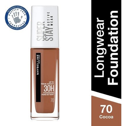 Maybelline New York Superstay Active Wear 30 Hour Long - Lasting Liquid Foundation 30ml Shade 70 Cocoa - Maison des fragrances