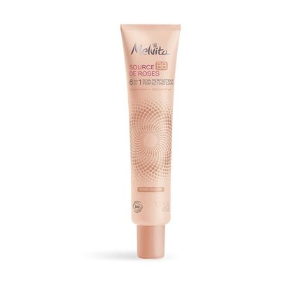 Melvita BB Cream Source de Roses Gold 100% Natural Pigments Certified Organic Silicone - Free Natural Coverage 6 - in - 1 40ml - Maison des fragrances