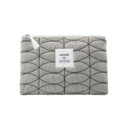 Meraki Mentha Makeup Bag - 30 Cm - Light Grey/Army Green - Maison des fragrances