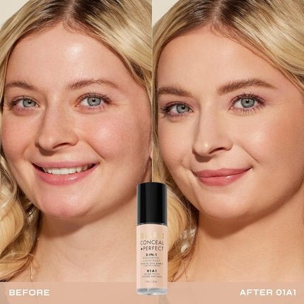 Milani Conceal + Perfect 2 - in - 1 Foundation + Concealer Nude Ivory 1 Fl. Oz. Cruelty - Free Liquid Foundation - Maison des fragrances