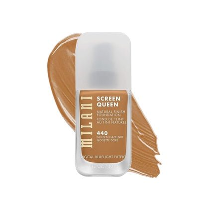 Milani Screen Queen Liquid Foundation Makeup with Digital Bluelight Filter Technology 1 Fl Oz 440 Golden Hazelnut - Maison des fragrances