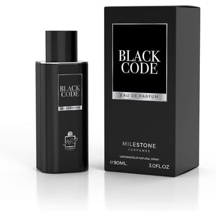 Milestone Perfumes Black Code Men Long - Lasting Eau de Parfum Homme 90 ml - Maison des fragrances