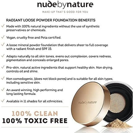 Mineral Radiant Loose Powder Foundation 100% Natural Cruelty Free Vegan SPF 15 W4 Soft Sand - Maison des fragrances
