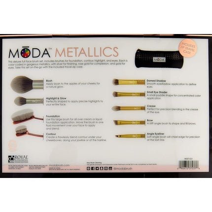 Moda Metallics 10 Piece Deluxe Makeup Gift Kit Brush Set 0.13 Count - Maison des fragrances