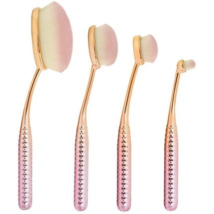 Moda Royal & Langnickel Full Size Metallic Face Perfecting 4pc Oval Makeup Brush - Maison des fragrances
