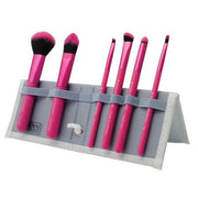 MODA Royal & Langnickel Travel Size Makeup Brush Set with Bag Including Powder, Foundation, Angled Shadow, Smoky Eye, Brow Liner, Pointed Lip Brushes Pink - Maison des fragrances