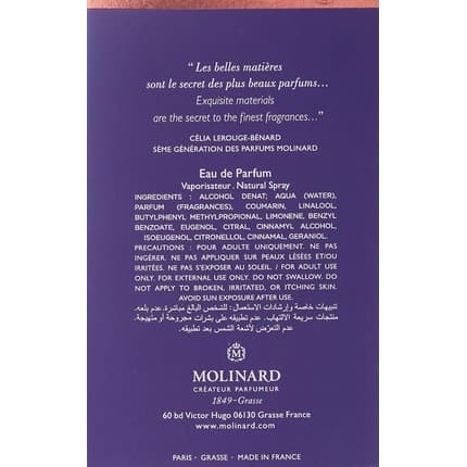 Molinard Cuir Les Elements Eau de Parfum (EDP) Homme 75ml - Maison des fragrances