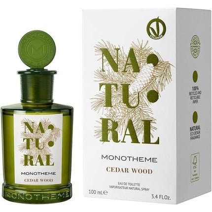 Monotheme Natural Cedar Wood Vaporizer Natural Eau de Toilette 100 ml - Boisé - Maison des fragrances