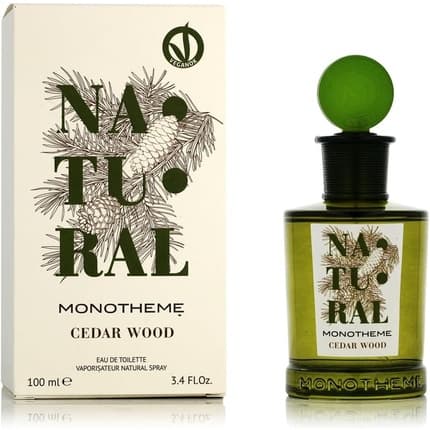 Monotheme Natural Cedar Wood Vaporizer Natural Eau de Toilette 100 ml - Boisé - Maison des fragrances