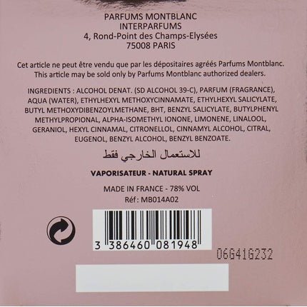 Montblanc Perfume Water for Women 50ml - Maison des fragrances