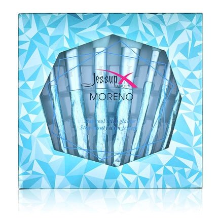 Moreno Glacier Blue Brush Set Makeup Brush Set T269 8 Pieces - Maison des fragrances