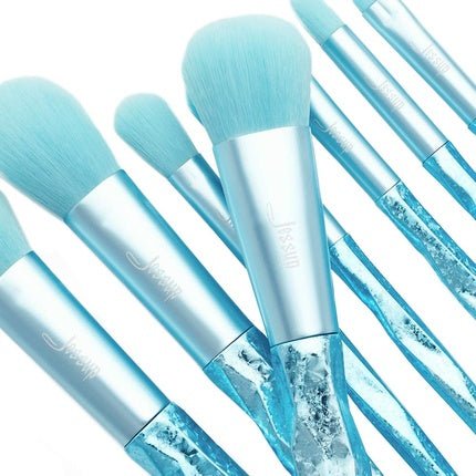 Moreno Glacier Blue Brush Set Makeup Brush Set T269 8 Pieces - Maison des fragrances