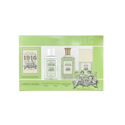 Myrurgia 1916 Lemon and Tonka Perfume + Perfume + Shower Gel Unisex Gift Set and Fresh Citrus Scent Long Lasting Coffret (Coffret) Femme 100ml - Maison des fragrances