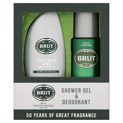 Brut deodorant spray and show gel gel gift set 200ml original