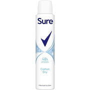 Sure Cotton Dry Anti-Perspirant Aerosol Deodorant for Women 48-Hour Sweat and Odor Protection 200ml Fresh Sure