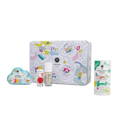 Nailmatic Magic Box Cloud 4 Piece Gift Set Kids Bath + Kids Makeup - Kids Bath Bomb + Kids Bath Salt + Non - Toxic Kids Polish + Glitter Body Gel - Kids Bath Bomb - Maison des fragrances