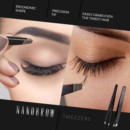 Nanobrow Professional Tweezers with Slanted Stainless Steel Tip - Maison des fragrances