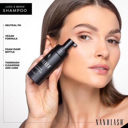 Nanolash Lash & Brow Shampoo 50ml Cleansing Shampoo for Eyelashes and Eyebrows Eyelash Foam Eyelash Extension Cleanser - Maison des fragrances