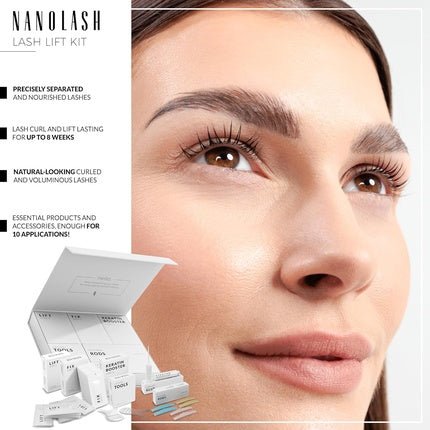 Nanolash Lash Lift and Lamination Kit DIY Eyelash Lifting All - in - One Up to 10 Applications Long - Lasting Effect Gentle Protection - Maison des fragrances