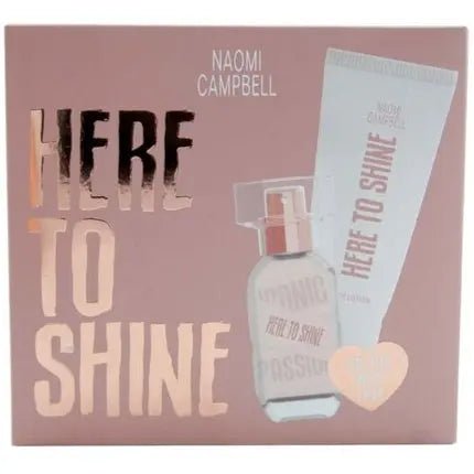Naomi Campbell Here to Shine Gift Set 15ml EdT and 50ml Body Lotion Femme - Maison des fragrances