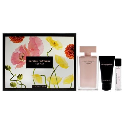 Narciso Rodriguez for Women 3 Piece Gift Set 3.3oz EDP Spray 0.33oz EDP Spray 2.5oz Body Lotion - Maison des fragrances