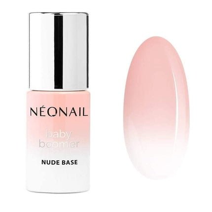 Neonail Baby Boomer Nude Nail Base Set - 7.2ml Base, 6.5ml White Hybrid Nail Polish, 7.2ml Top Coat, 10 Wooden Sticks, 8 Ombre Sponges - Maison des fragrances
