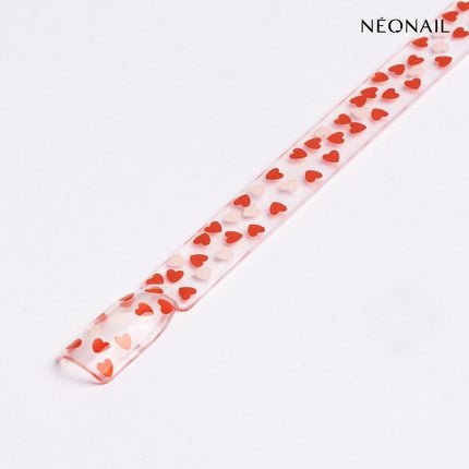 NEONAIL UV Nail Polish Never - Ending Love 7.2ml Clear with Pink - Red Hearts - Maison des fragrances